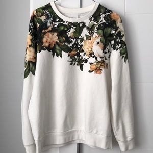 Floral Print White Sweatshirt